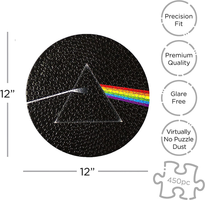 AQUARIUS Pink Floyd Dark Side Record Disc Puzzle (450 Piece Jigsaw Puzzle) - Officially Licensed Pink Floyd Merchandise & Collectibles - Glare Free - Precision Fit - 12 x 12 Inches