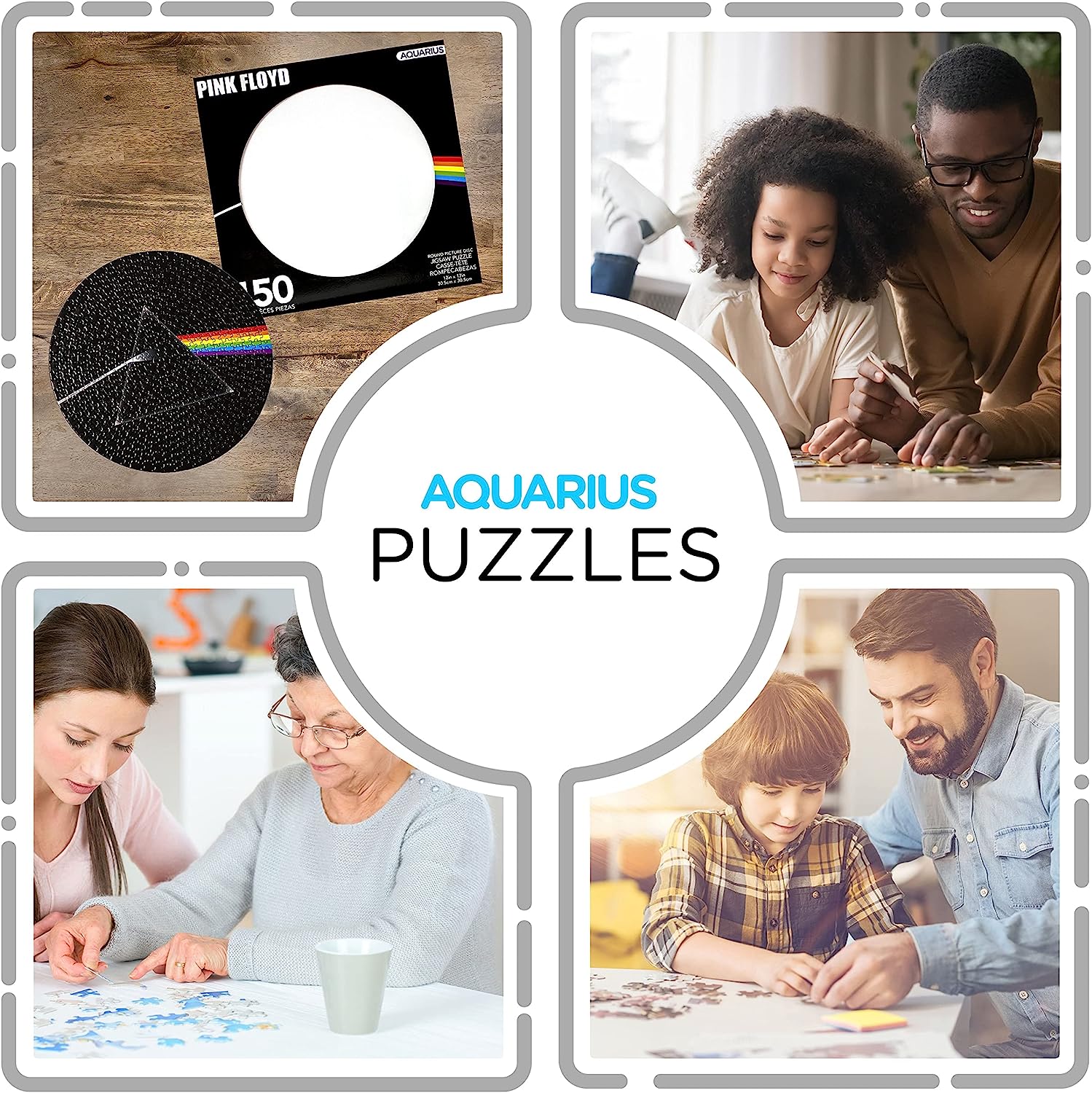 AQUARIUS Pink Floyd Dark Side Record Disc Puzzle (450 Piece Jigsaw Puzzle) - Officially Licensed Pink Floyd Merchandise & Collectibles - Glare Free - Precision Fit - 12 x 12 Inches