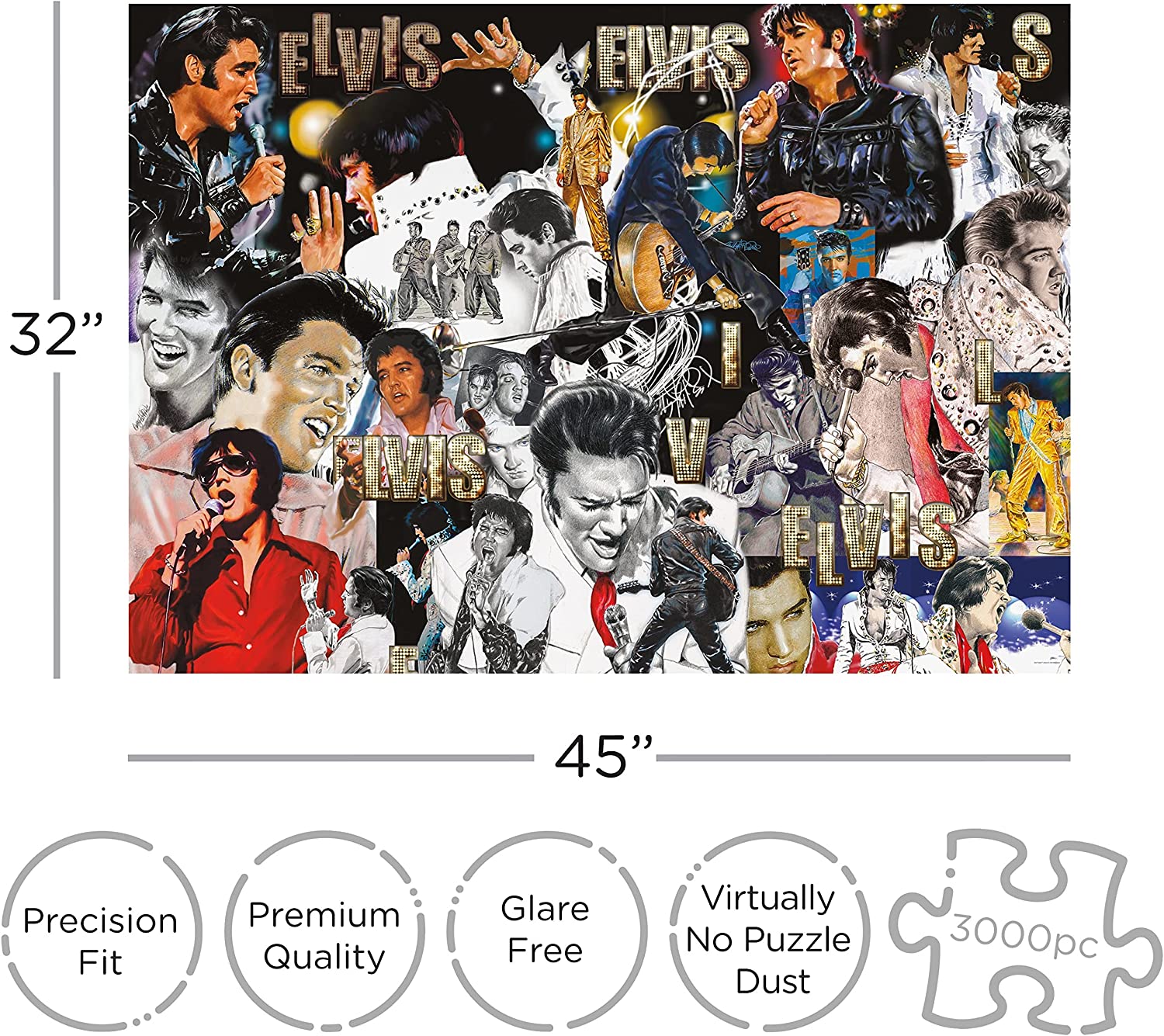 Elvis Presley 3000 piece jigsaw puzzle 32 x 45 Inches (68518