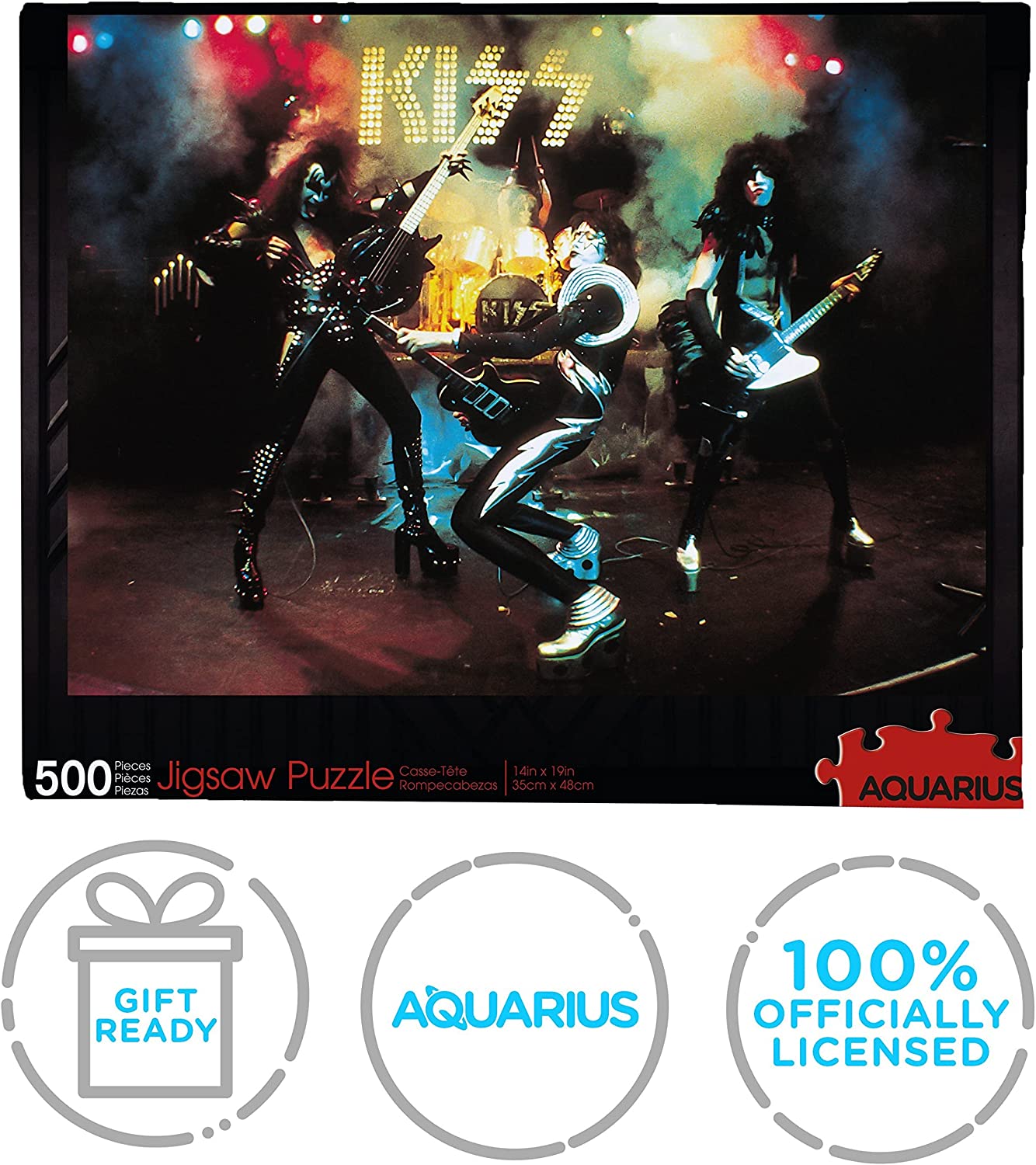 AQUARIUS KISS Puzzle (500 Piece Jigsaw Puzzle) - Glare Free - Precision Fit - Officially Licensed KISS Merchandise & Collectibles - 14x19 Inches