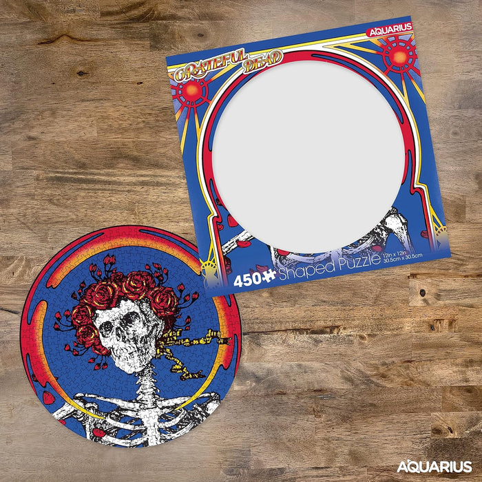 AQUARIUS Grateful Dead Skull & Roses Record Disc Puzzle (450 Piece Jigsaw Puzzle) - Glare Free - Precision Fit - Officially Licensed Merchandise & Collectibles - 12x12 in