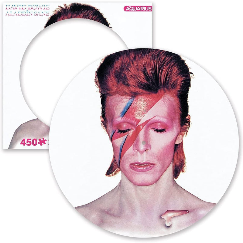 AQUARIUS David Bowie Aladdin Sane Record Disc Puzzle (450 Piece Jigsaw Puzzle) - Glare Free - Precision Fit - Officially Licensed David Bowie Merchandise & Collectibles - 12x12 in