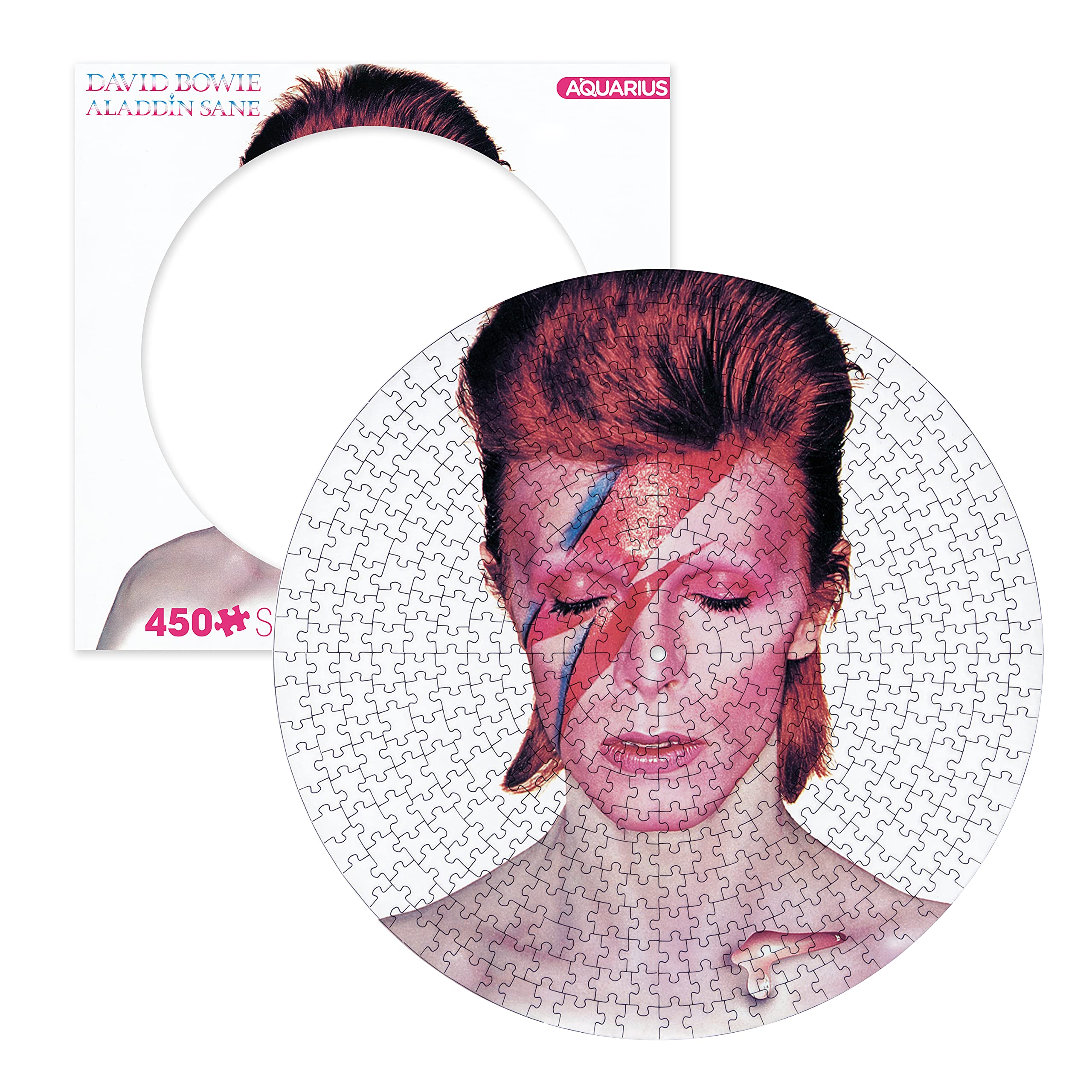 AQUARIUS David Bowie Aladdin Sane Record Disc Puzzle (450 Piece Jigsaw Puzzle) - Glare Free - Precision Fit - Officially Licensed David Bowie Merchandise & Collectibles - 12x12 in