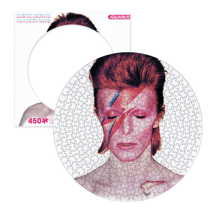 AQUARIUS David Bowie Aladdin Sane Record Disc Puzzle (450 Piece Jigsaw Puzzle) - Glare Free - Precision Fit - Officially Licensed David Bowie Merchandise & Collectibles - 12x12 in