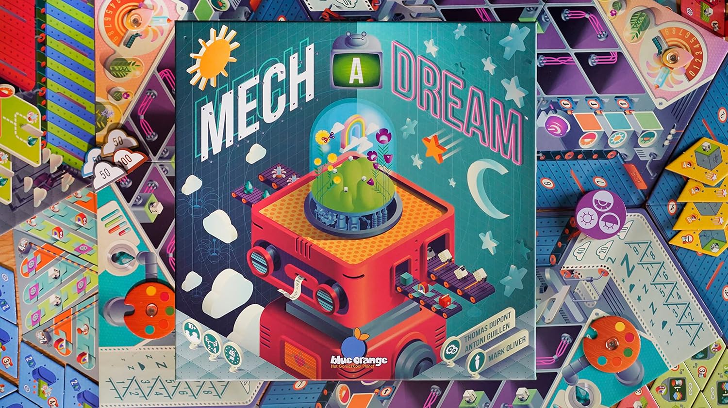 Blue Orange, Mech A Dream, Family Board Game, Ages 10+, 2-4 Players, 45 Minutes Playing Time