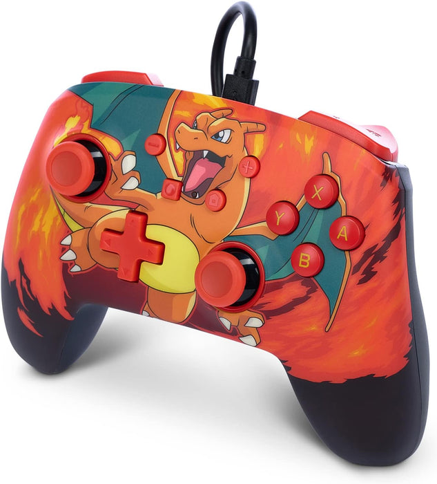 PowerA Enhanced Wired Controller for Nintendo Switch - OLED Model, Nintendo Switch and Nintendo Switch Lite - Pokémon: Charizard Vortex, Gamepad, Game Controller, wired Controller, Officially Licensed