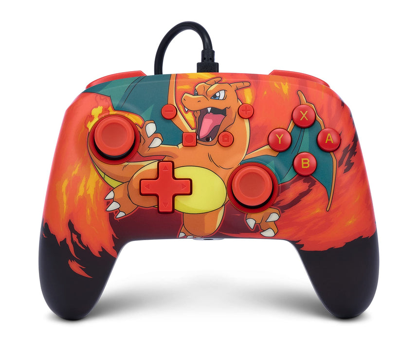 PowerA Enhanced Wired Controller for Nintendo Switch - OLED Model, Nintendo Switch and Nintendo Switch Lite - Pokémon: Charizard Vortex, Gamepad, Game Controller, wired Controller, Officially Licensed
