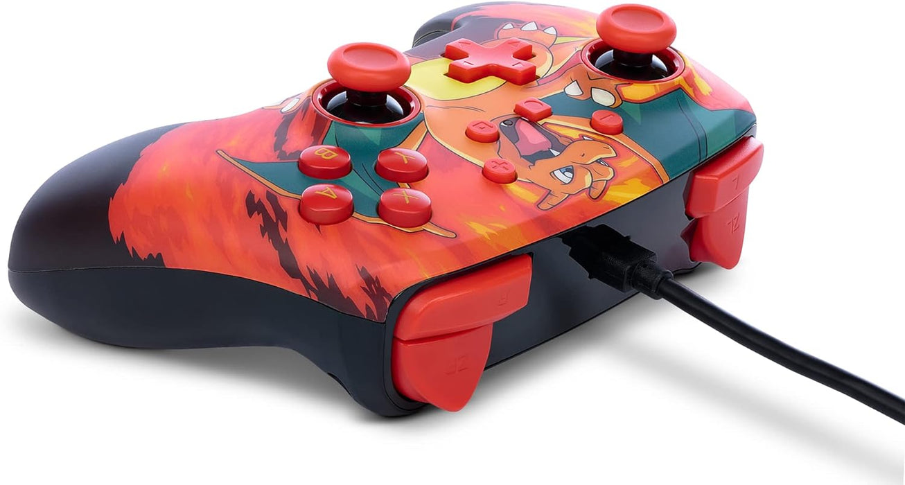 PowerA Enhanced Wired Controller for Nintendo Switch - OLED Model, Nintendo Switch and Nintendo Switch Lite - Pokémon: Charizard Vortex, Gamepad, Game Controller, wired Controller, Officially Licensed