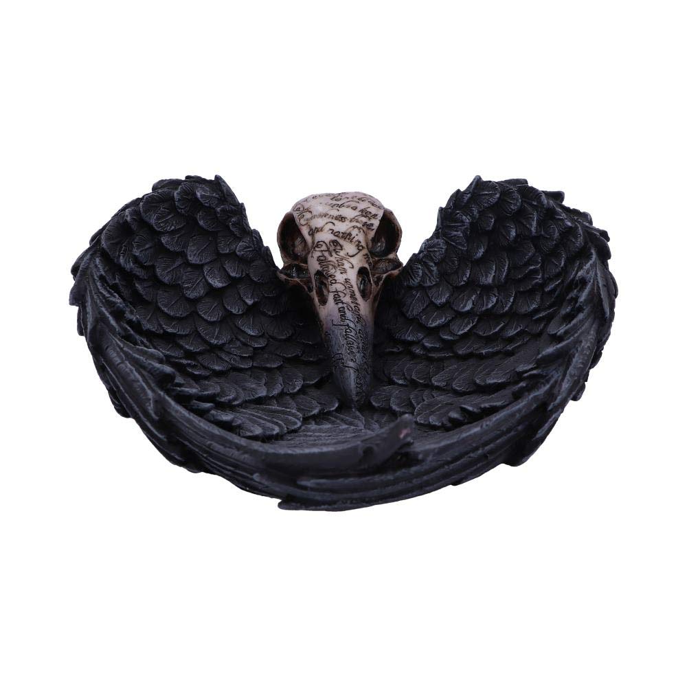 Edgar Allen Poe`S Nevermore Raven Skull Trinket Holder Jewellery Dish