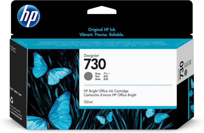 HP 730 130-ml Gray DesignJet 130ml Gris cartouche d'encre - Cartouches d'encre (HP, P2V66A, Gris, DesignJet T1700 Printer series, Standard Yield, 130 ml