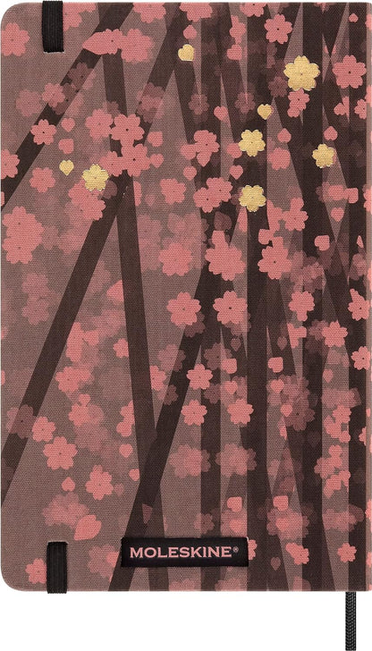 Moleskine - Limited Edition Notebook, Sakura Notebook with Themed Graphics, Ruled Layout and Fabric Hard Cover, Size Pocket 9x14cm, 192 pages