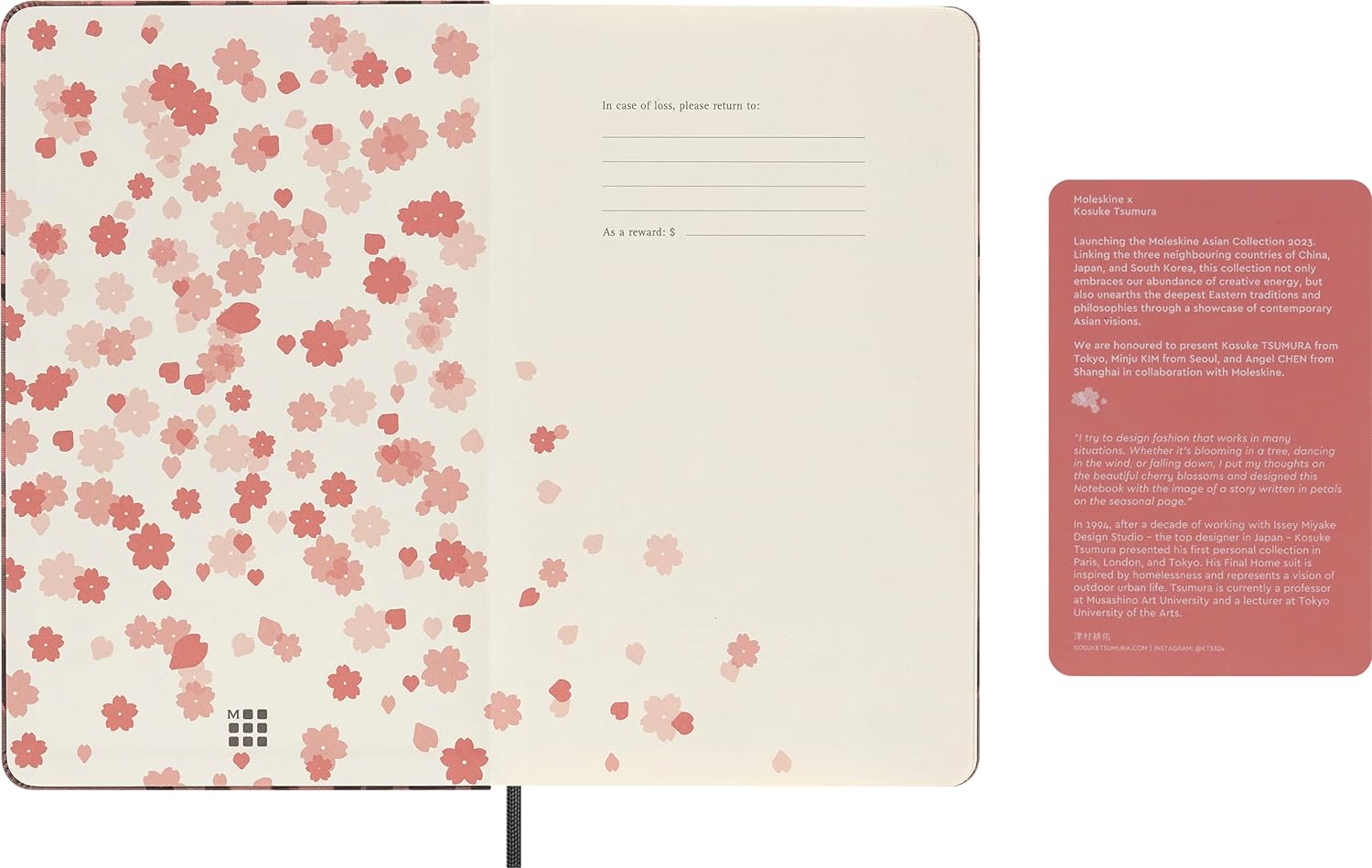 Moleskine - Limited Edition Notebook, Sakura Notebook with Themed Graphics, Ruled Layout and Fabric Hard Cover, Size Pocket 9x14cm, 192 pages