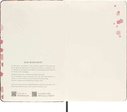 Moleskine - Limited Edition Notebook, Sakura Notebook with Themed Graphics, Ruled Layout and Fabric Hard Cover, Size Pocket 9x14cm, 192 pages