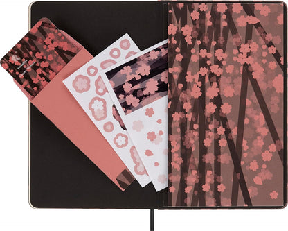 Moleskine - Limited Edition Notebook, Sakura Notebook with Themed Graphics, Ruled Layout and Fabric Hard Cover, Size Pocket 9x14cm, 192 pages