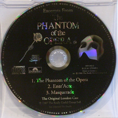 SARAH BRIGHTMAN & MICHAEL CRAWFORD. PHANTOM OF THE OPERA. IMPORT 3 TRACK CD SINGLE