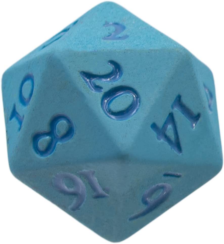 Ultra PRO - Vivid Heavy Metal Dice Set Light Blue 2ct - Up Your Gaming 20 Sided Dice, Role Playing Games, Matte Finish
