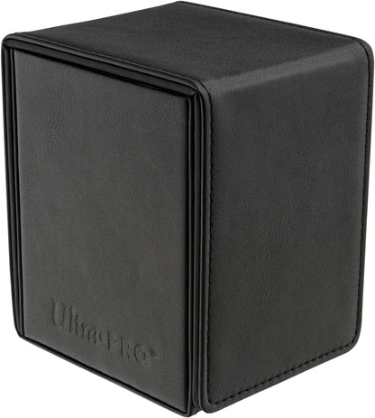 Ultra Pro - Vivid Alcove Flip Card Deck Box (Black) - Stores & Protects Up To 100 Standard Size Collectible Cards, Baseball Cards, Gaming Cards, Sports Cards or Any Standard Size Cards In Collections
