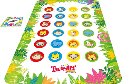 Hasbro Gaming Twister Junior Game, Animal Adventure 2-Sided Mat, 2 Games in 1, Party Game for Kids Ages 3 and Up, Indoor Game for 2-4 Players
