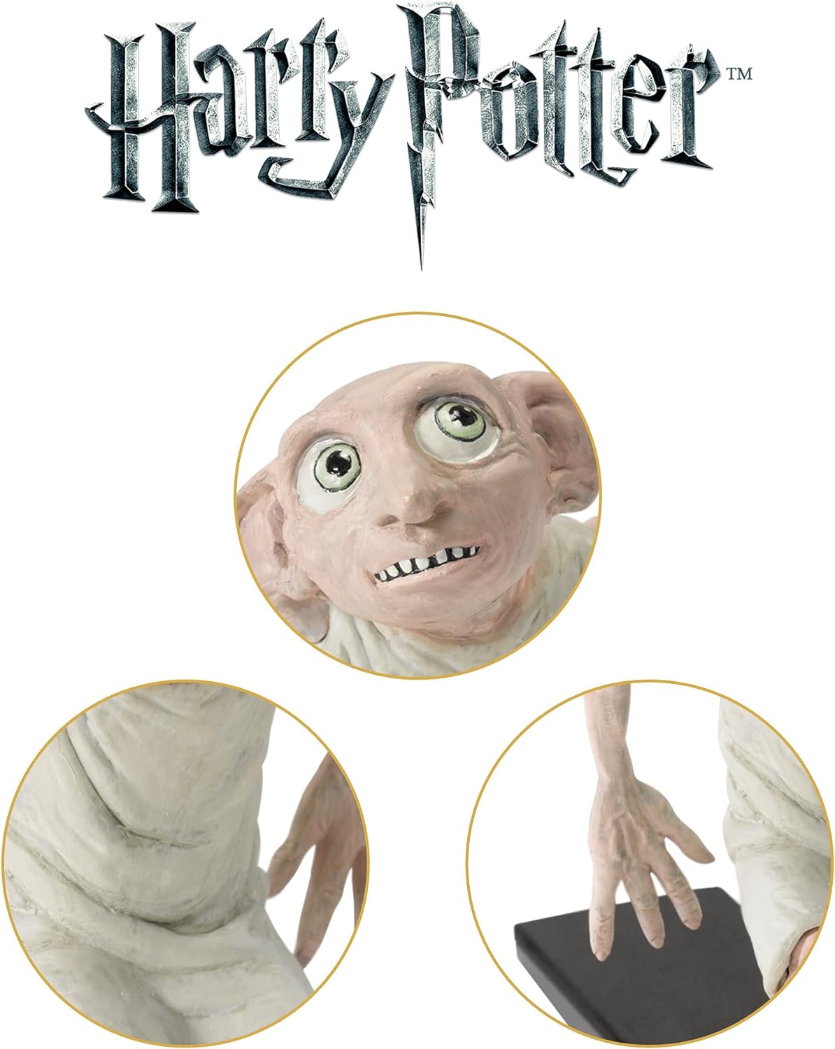 The Noble Collection Harry Potter Dobby Door Stopper - 6in (15cm) Hand Painted Resin and Wood Door Stop - Officially Licensed Film Set Movie Props Gifts