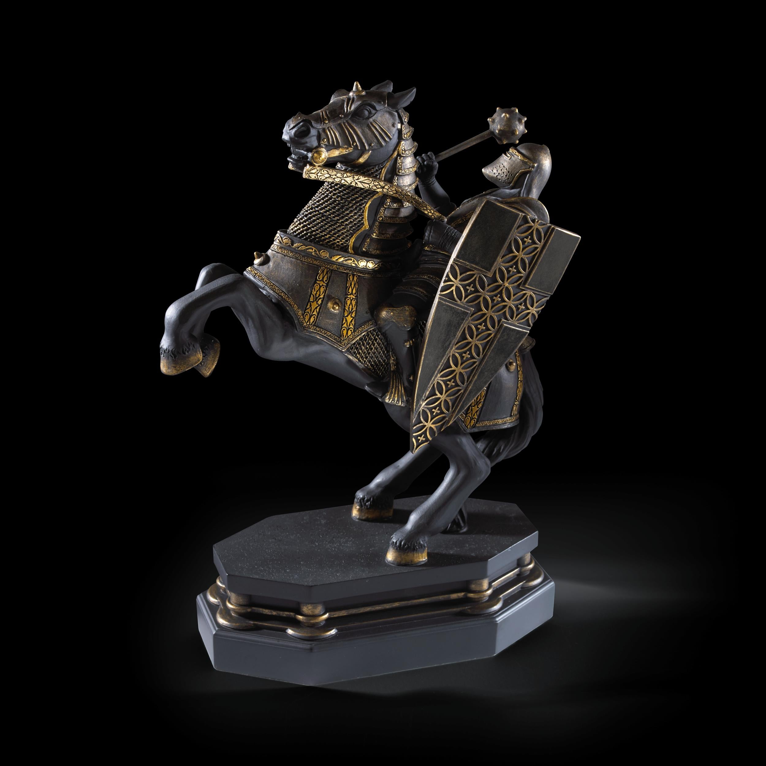 The Noble Collection Harry Potter Black Knight Bookend - 12in (30cm) Hand Painted Bookend Sculpture - Harry Potter Film Set Movie Props Gifts One Size Multicolor