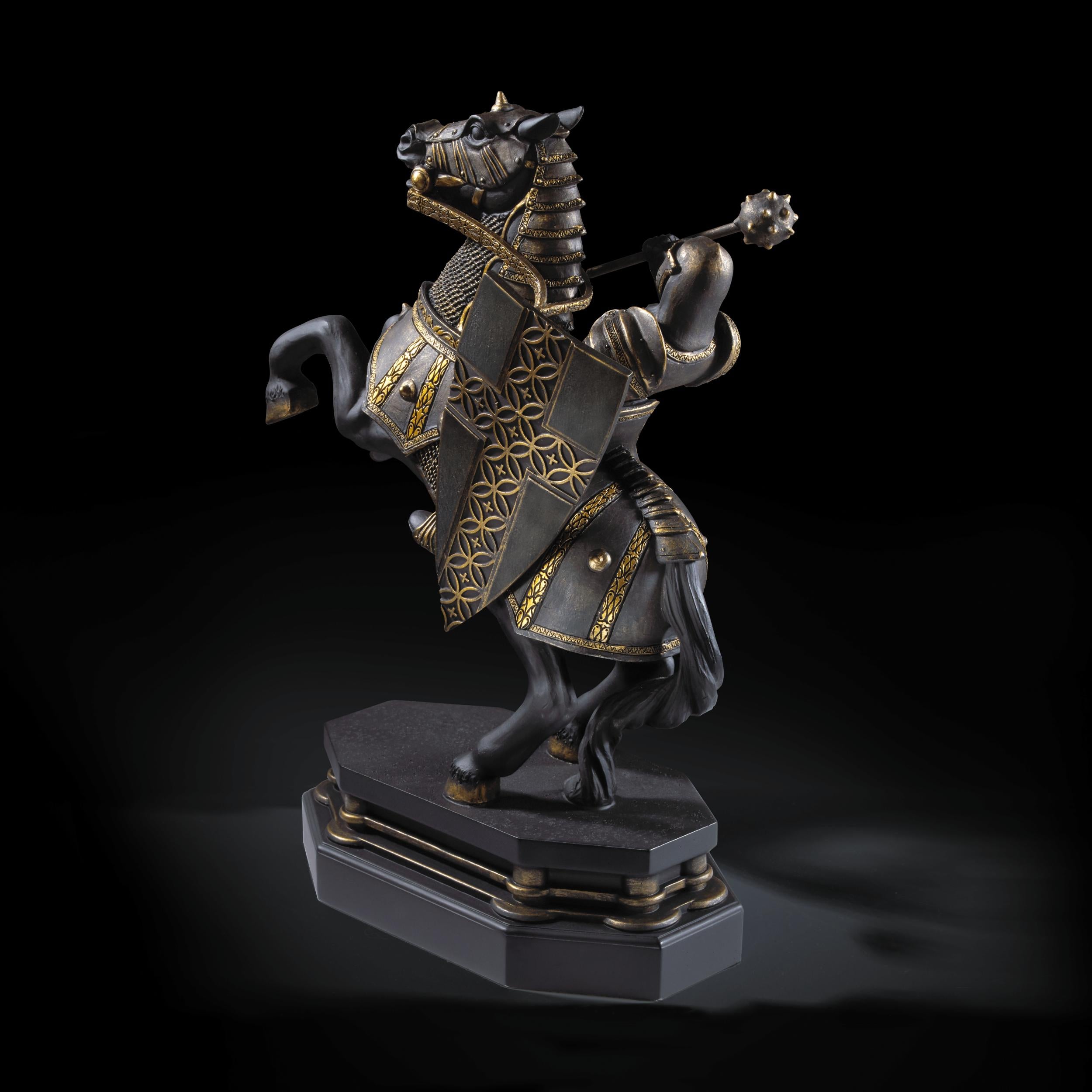 The Noble Collection Harry Potter Black Knight Bookend - 12in (30cm) Hand Painted Bookend Sculpture - Harry Potter Film Set Movie Props Gifts One Size Multicolor