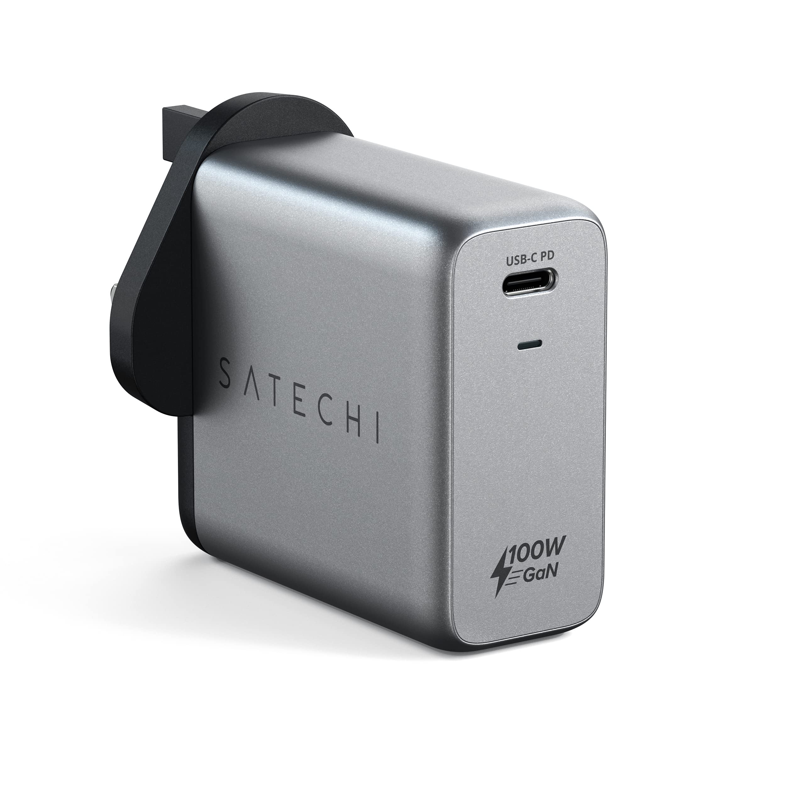 SATECHI 100W USB-C PD Wall Charger - Powerful GaN Tech - Compatible with 2021 MacBook Pro M1, 2020 MacBook Air, 2022 iPad Air M1, 2021 iPad Pro M1, iPhone 15 Pro Max/15 Pro/15/15 Plus 100W Wall-Charge