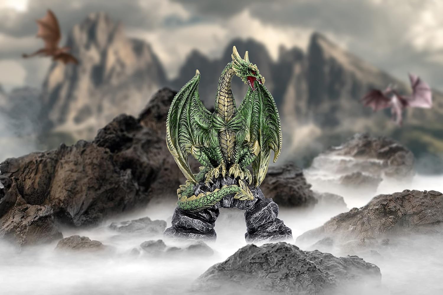 Nemesis Now Haranu - Figura de dragón Verde, 15,5 cm