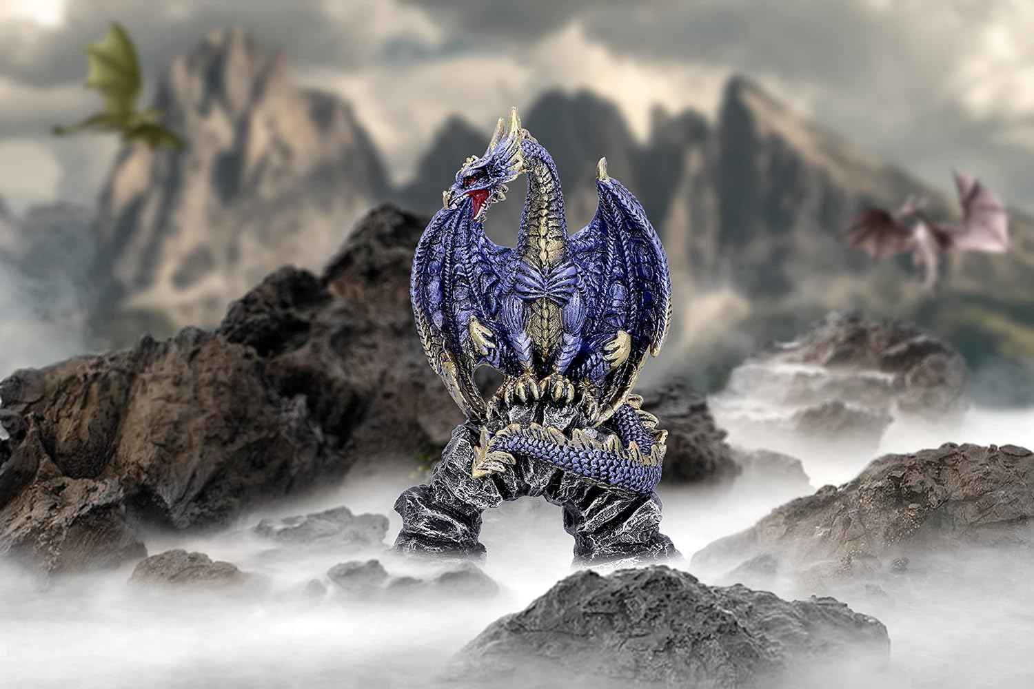 Nemesis Now Acko - Figura de dragón, Azul, 15,5 cm