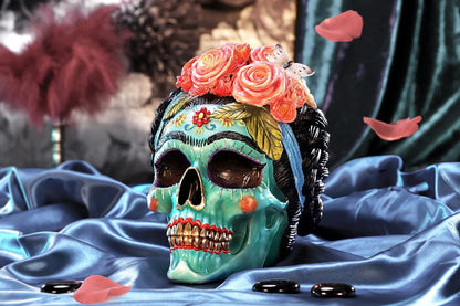 Nemesis Now, Calavera de Azucar, Blue, 19cm