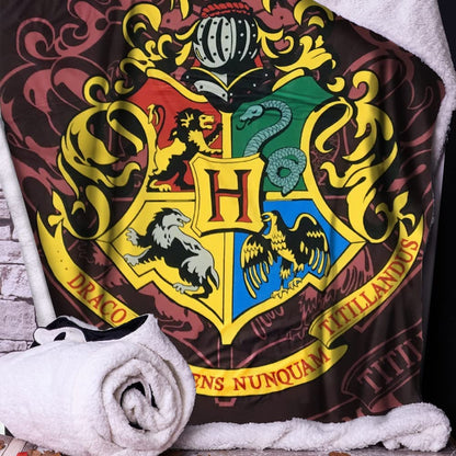 Harry Potter Hogwarts Crest Throw 100*150cm, Brown