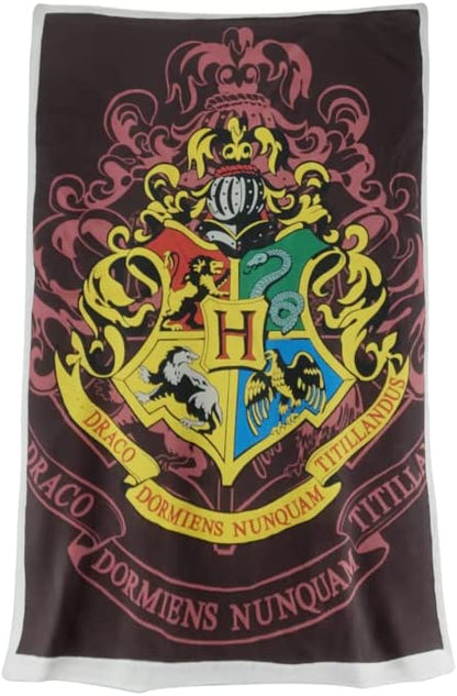 Harry Potter Hogwarts Crest Throw 100*150cm, Brown