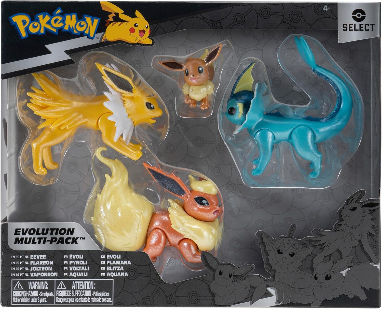 Pokèmon Select Evolution Multipack (2" Eevee #1, 3" Jolteon, 3" Vaporeon, 3" Flareon) (PKW2837)