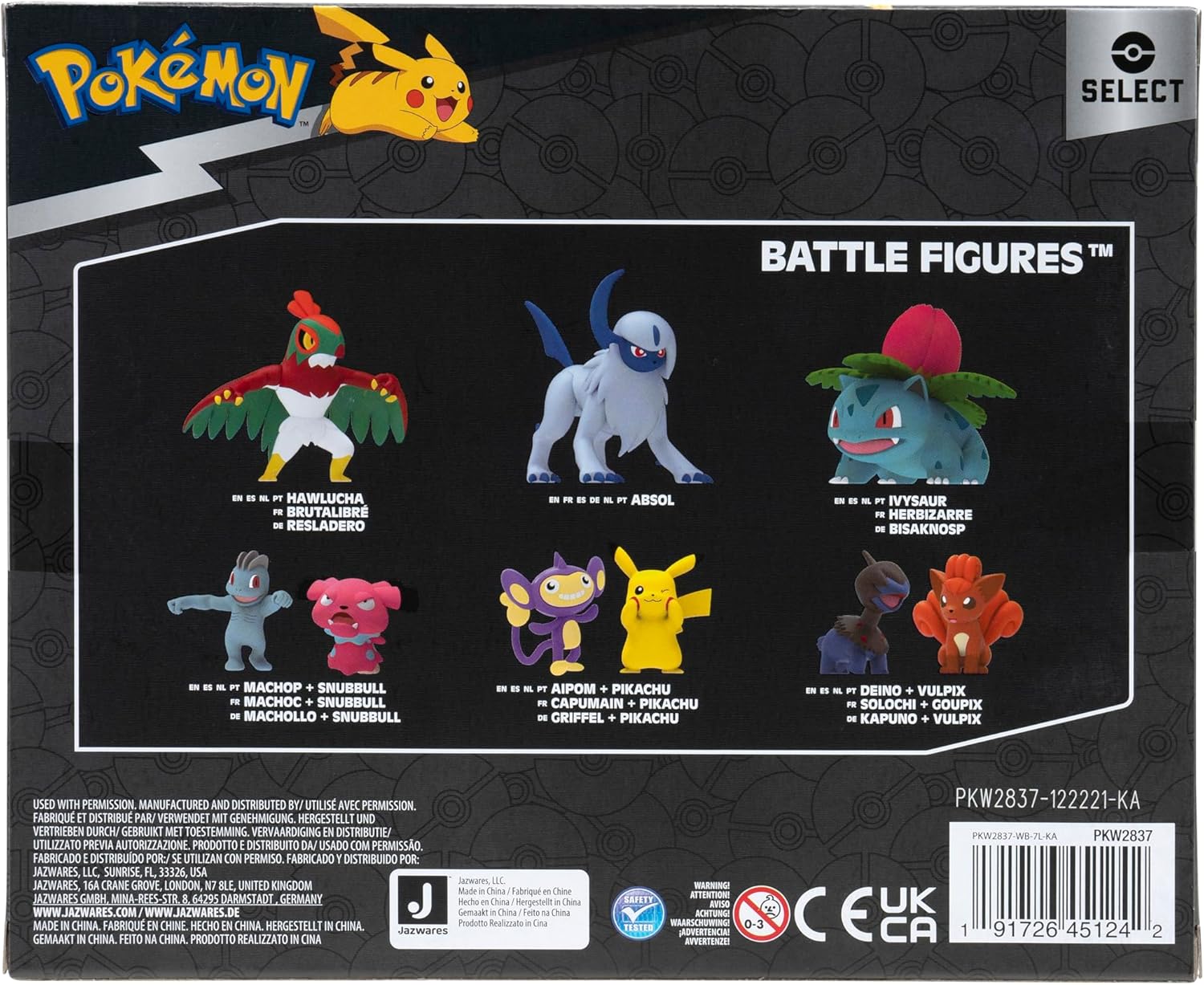 Pokèmon Select Evolution Multipack (2" Eevee #1, 3" Jolteon, 3" Vaporeon, 3" Flareon) (PKW2837)