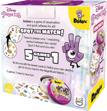 Asmodee | Dobble Disney Princess | Card Game | Ages 4+ | 2-5 Players | 10 Minutes Playing Time d. Disney Princess Dobble Disney