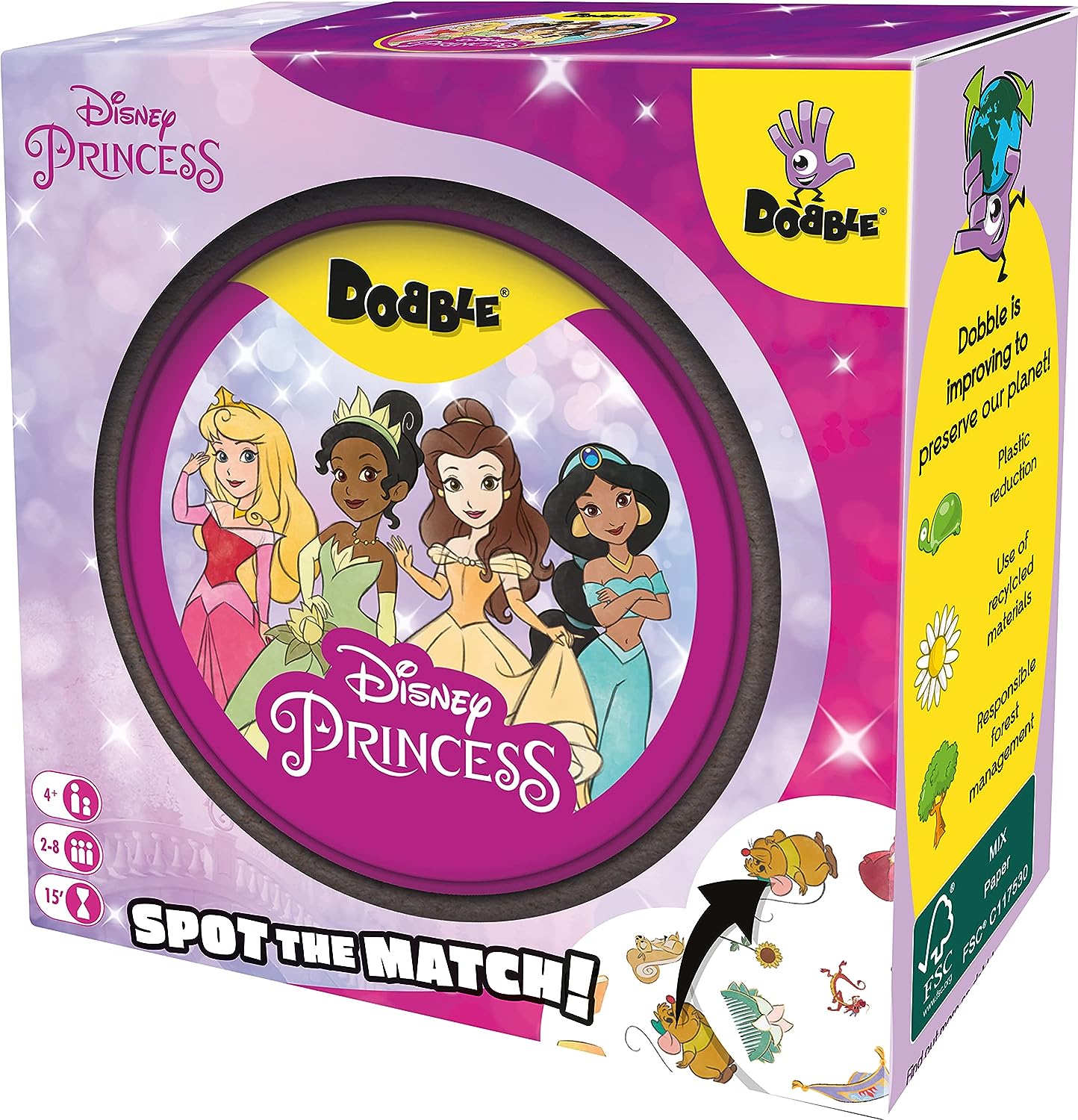 Asmodee | Dobble Disney Princess | Card Game | Ages 4+ | 2-5 Players | 10 Minutes Playing Time d. Disney Princess Dobble Disney