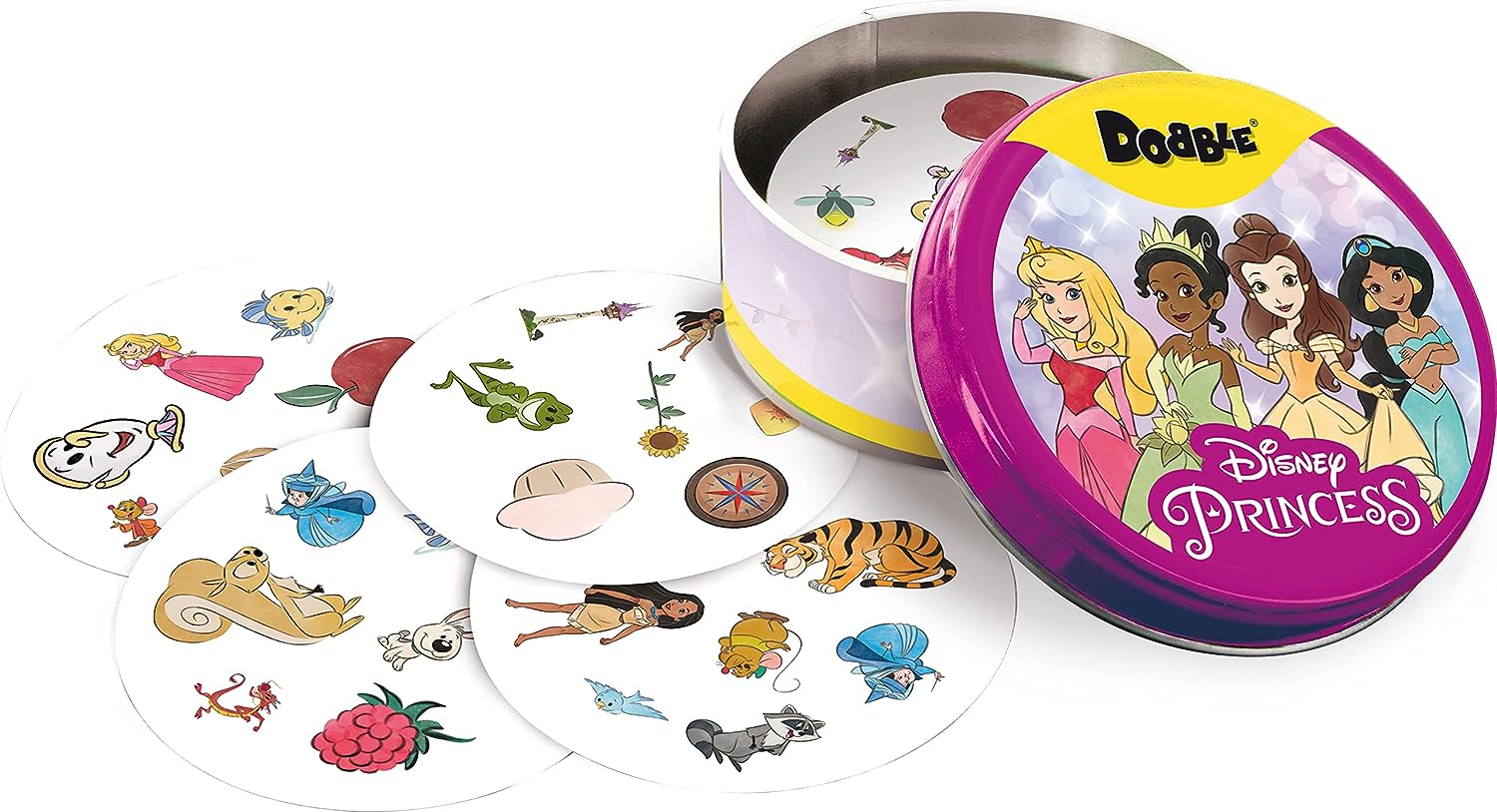 Asmodee | Dobble Disney Princess | Card Game | Ages 4+ | 2-5 Players | 10 Minutes Playing Time d. Disney Princess Dobble Disney