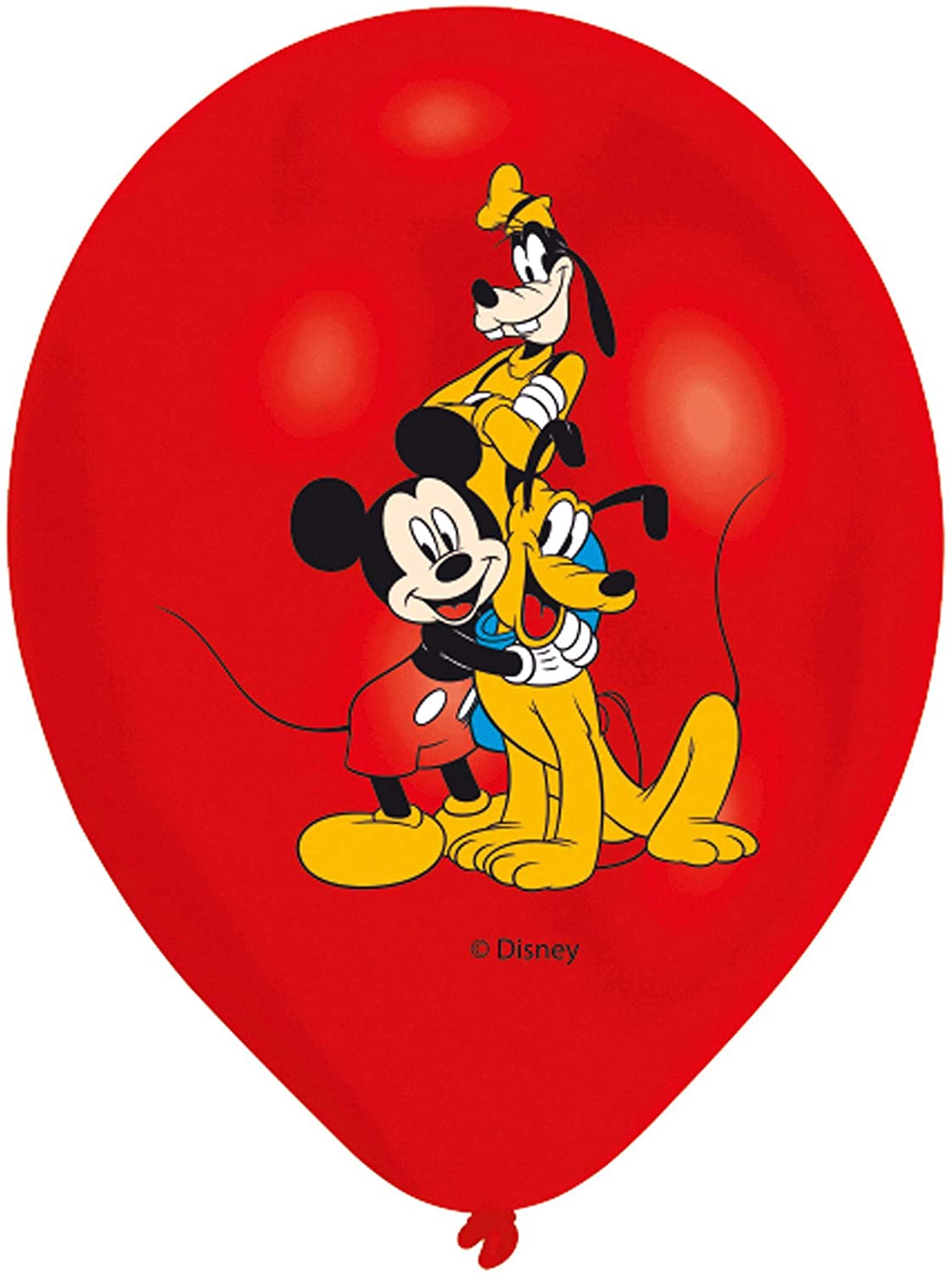 TIFANY Disney Junior 999240 Set de 6 Ballons, Autre Matière, Rouge et Jaune