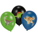 amscan 9903988 6 Latex Balloons Happy Dinosaur, Green, Black & Blue, One Size