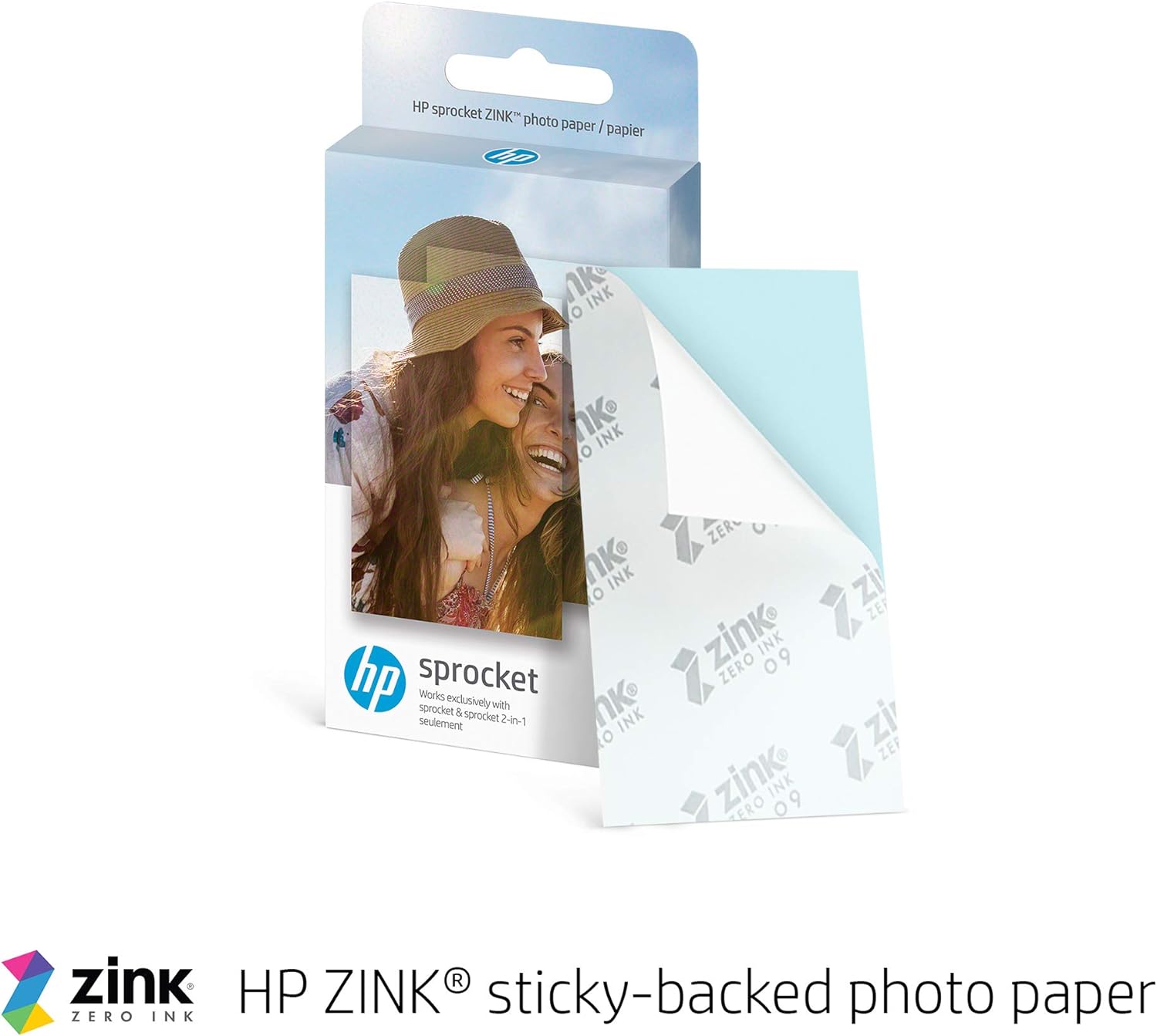 HP 1AH01A Sprocket 2x3" Premium Zink Sticky Back Photo Paper (20 Sheets) Compatible with Sprocket Photo Printers