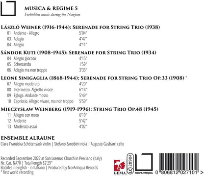 Musica e Regime Vol. 5 - Werke von Weiner, Kuti, Weinberg & Sinigaglia