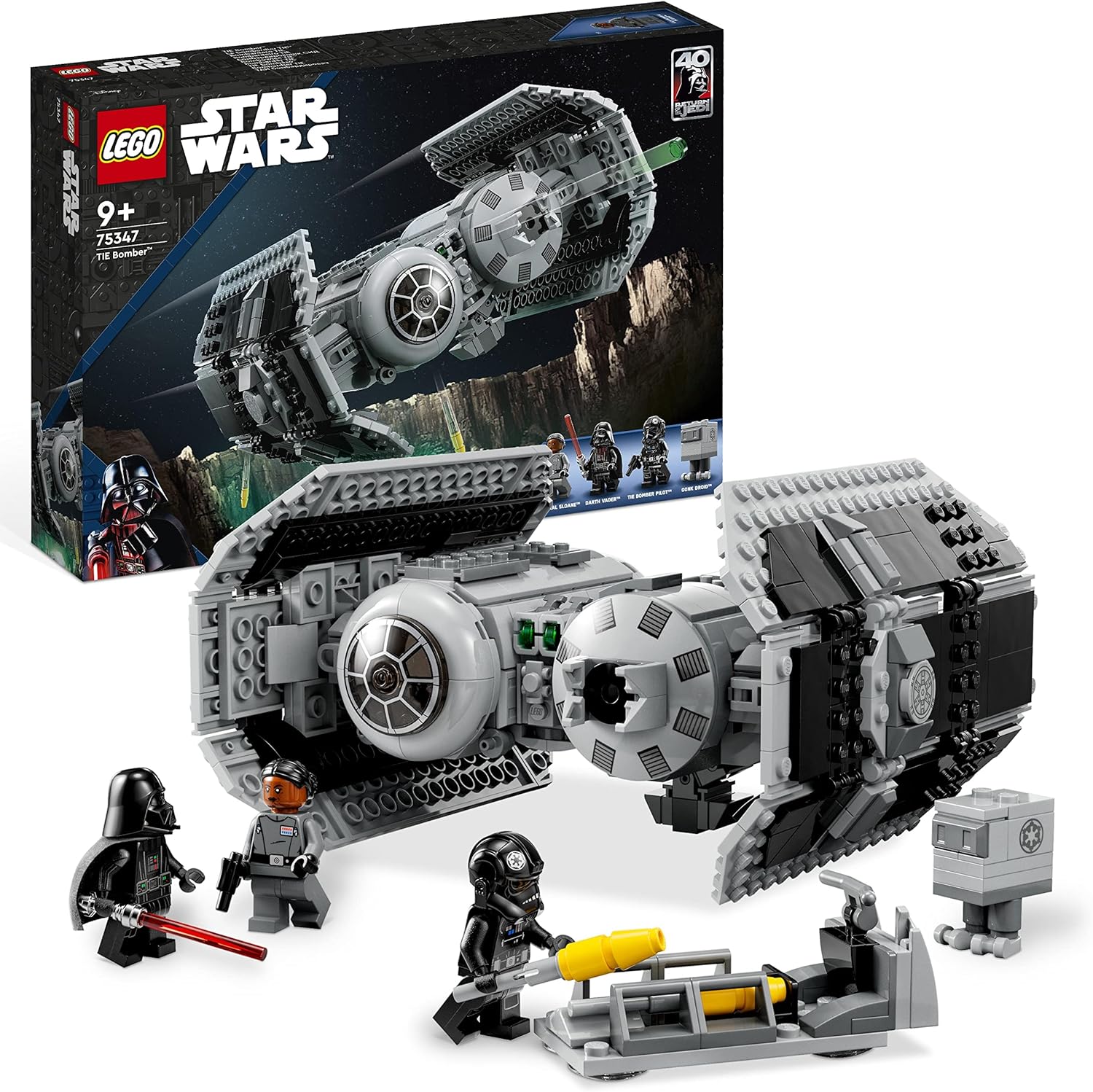 LEGO Star Wars 75347 Le Bombardier TIE, Maquette Vaisseau avec Figurine de Droide Gonk & 75360 Star Wars Yoda's Jedi Starfighter Building Toy