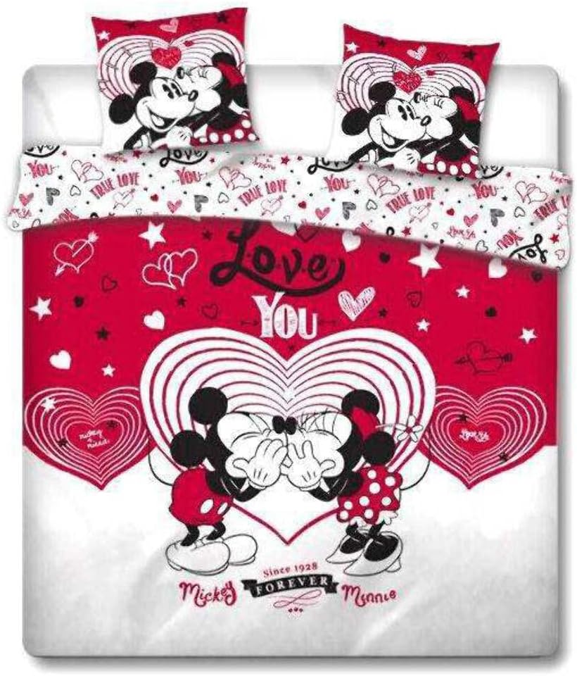 DISNEY - Dekbed overtrek 240X220 - Mickey Minnie Love You '100% Poly'