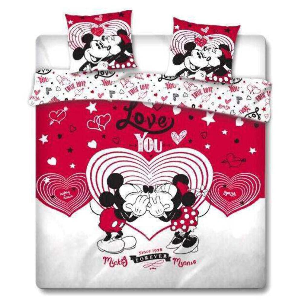 DISNEY - Dekbed overtrek 240X220 - Mickey Minnie Love You '100% Poly'