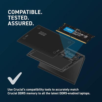 Crucial RAM 16GB DDR5 4800MHz CL40 Laptop Memory CT16G48C40S5
