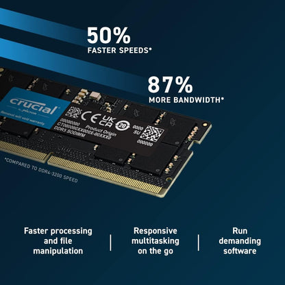 Crucial RAM 16GB DDR5 4800MHz CL40 Laptop Memory CT16G48C40S5