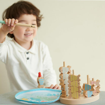 Classic World Fishing Game (3-in-1) Fishing Game Made of Tea Tree Wood