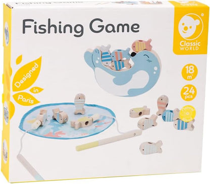 Classic World Fishing Game (3-in-1) Fishing Game Made of Tea Tree Wood