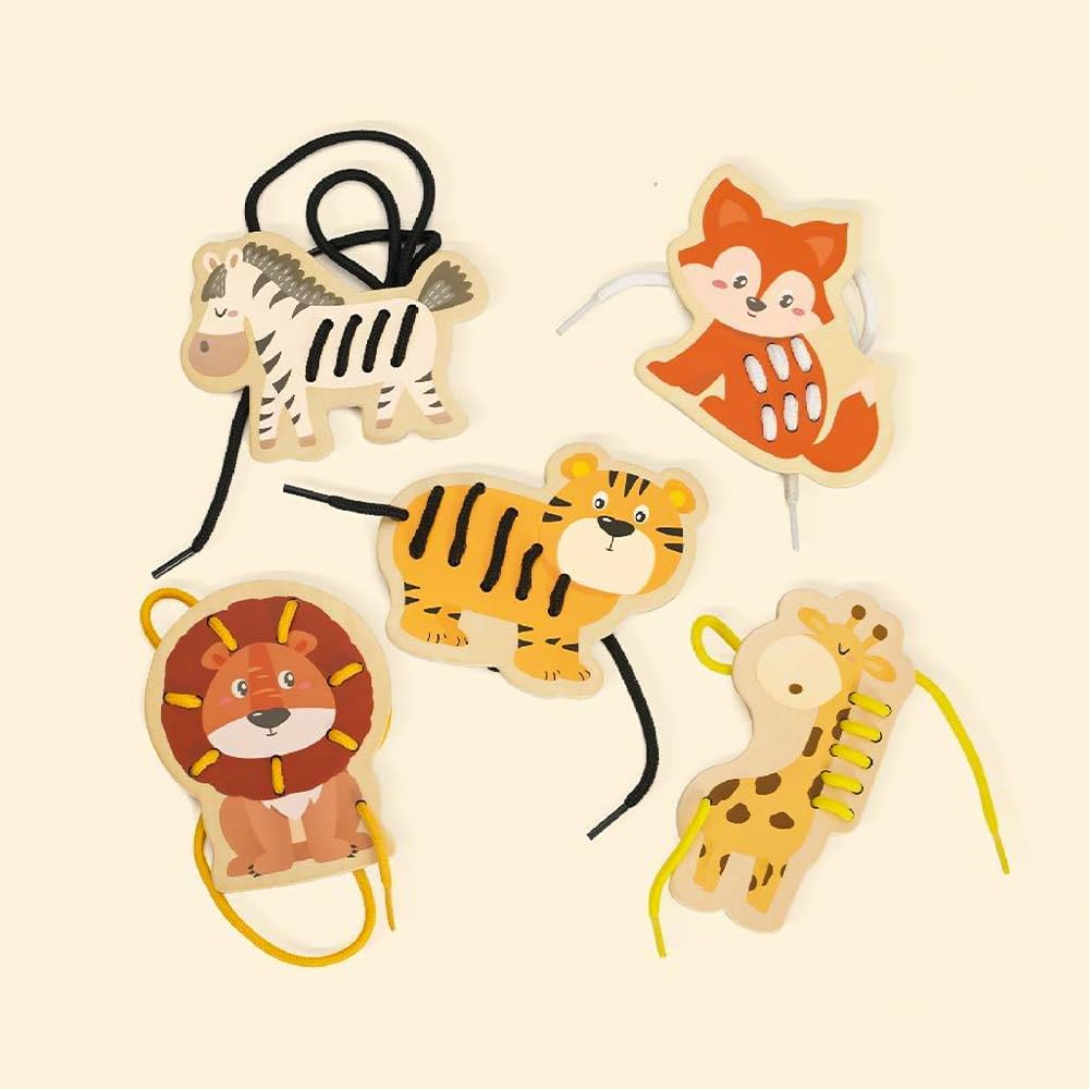 Classic World Rijgpuzzel Wilde Dieren, 10dlg.