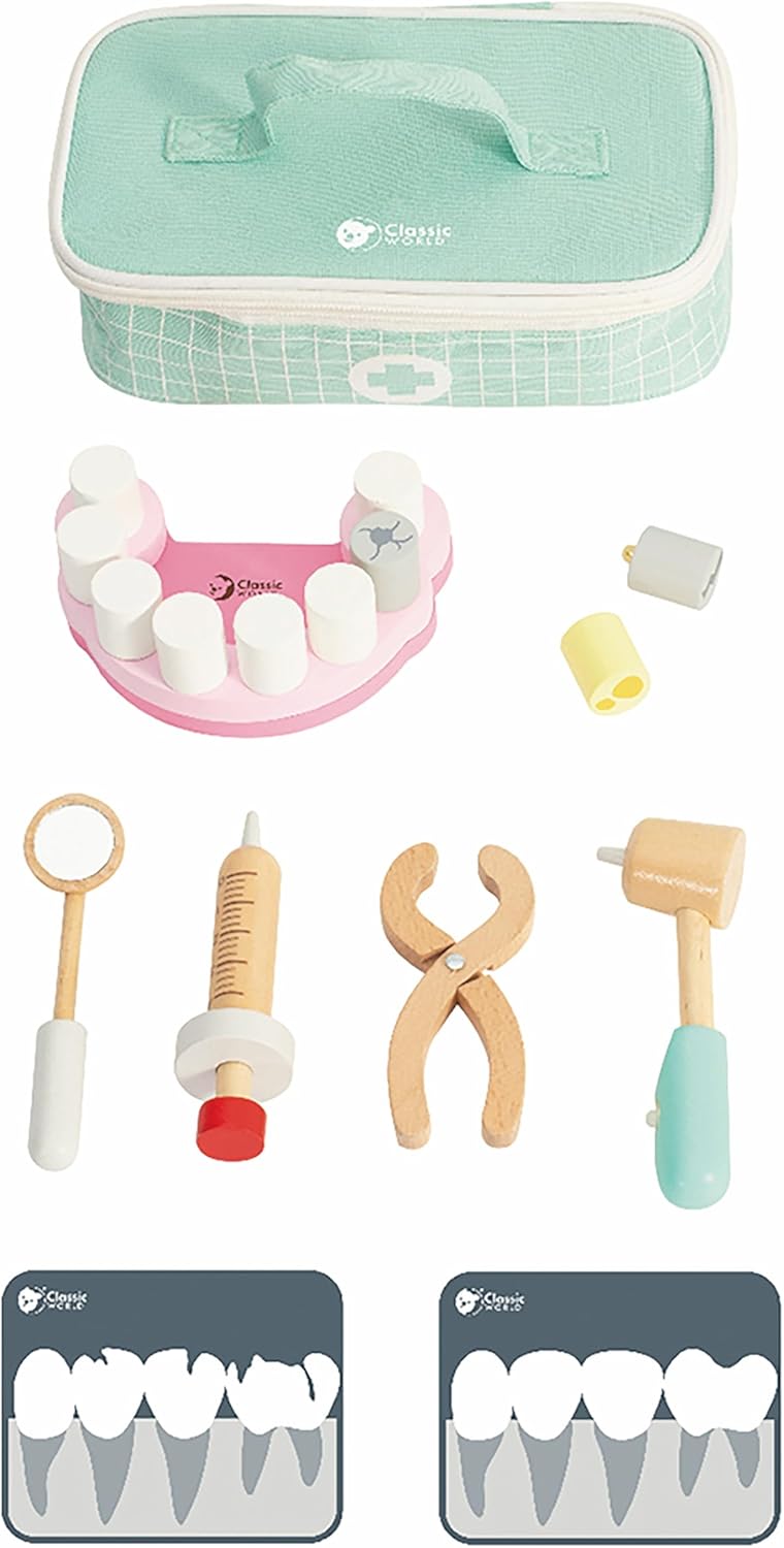 Classic World CLASSIC WORLD Zestaw Małego Dentysty Walizka Lekarza 18 el.