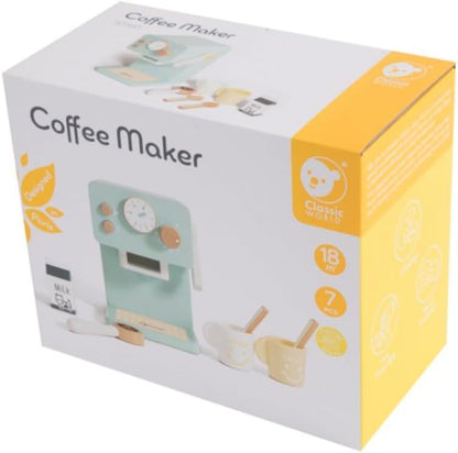 Classic World Coffee Maker | Wooden Coffee Maker Set for kids | Wooden Play Kitchen Toys for Boys and Girls 18 Months + | Encourages Imaginative Play
